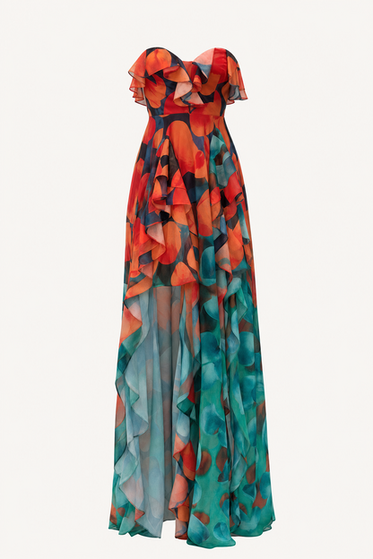 Tiered Ruffle Off-Shoulder Maxi Dress