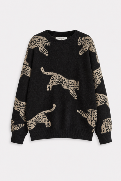 Leopard Print Knit Sweater