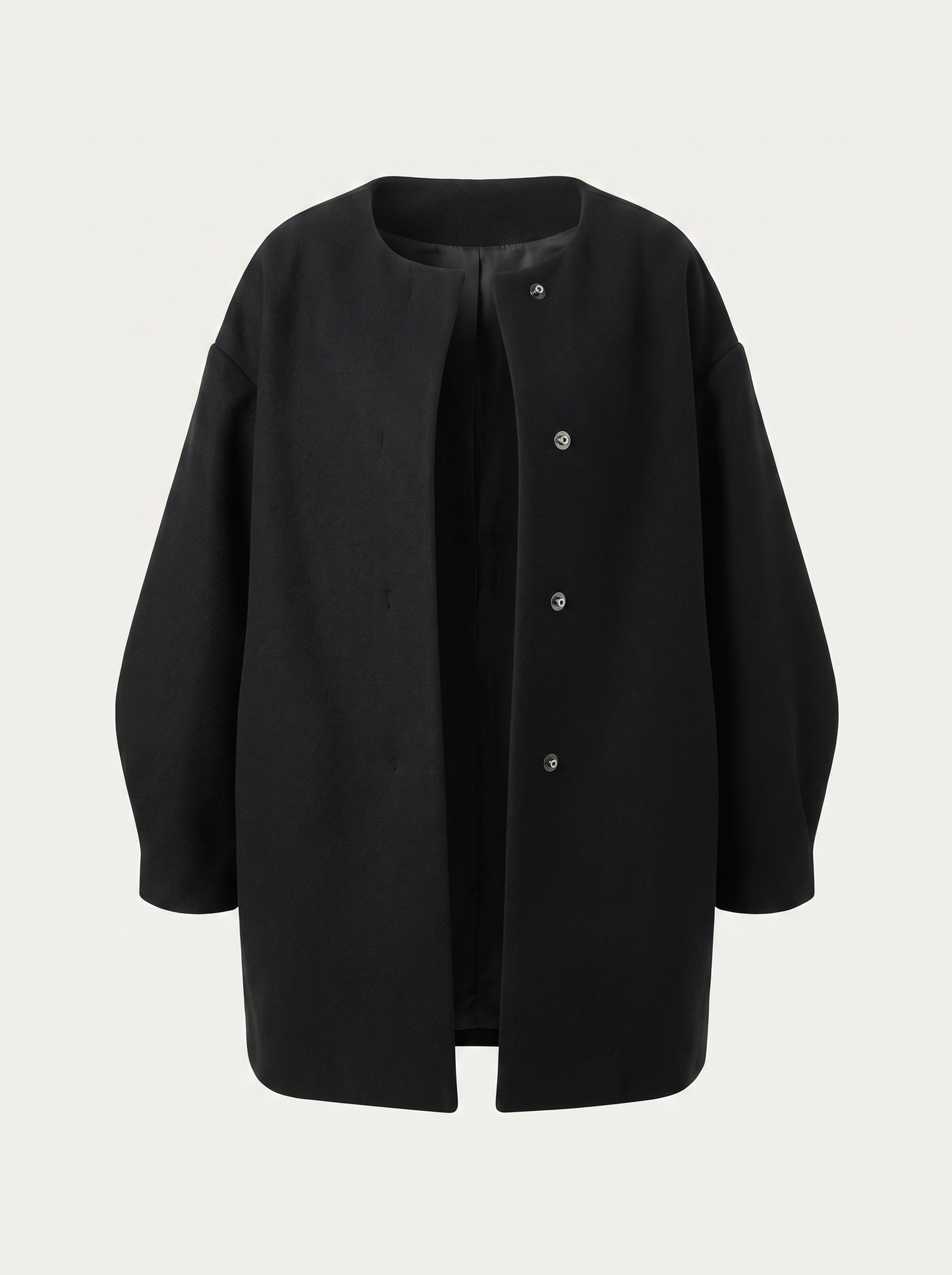 Oversized Button-Front Winter Coat