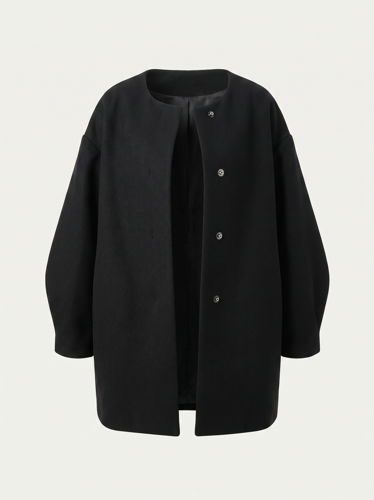 Oversized Button-Front Winter Coat