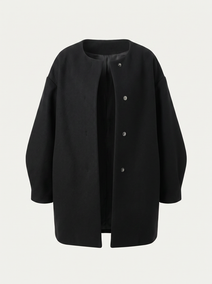 Oversized Button-Front Winter Coat