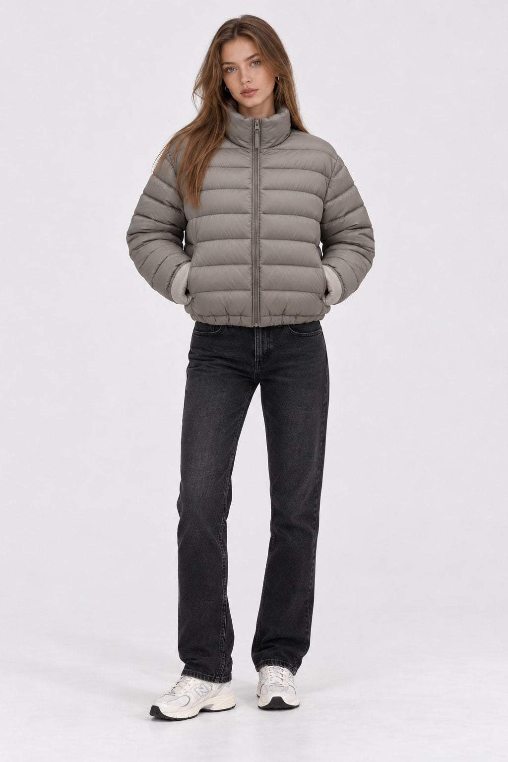 Women Stand Collar Short Parka Winter Padded Jacket - 4