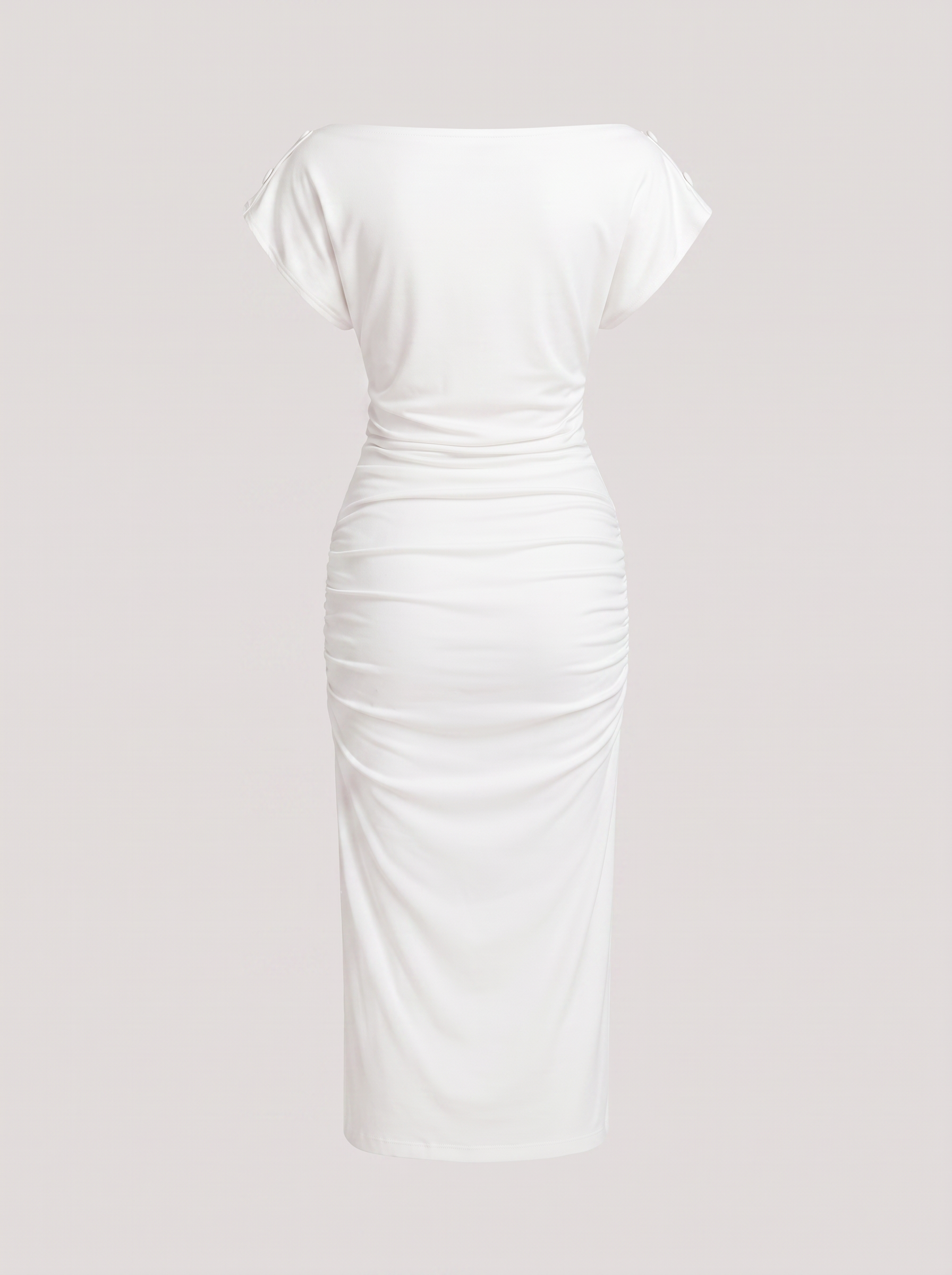 White viscose button-front midi dress - view 6