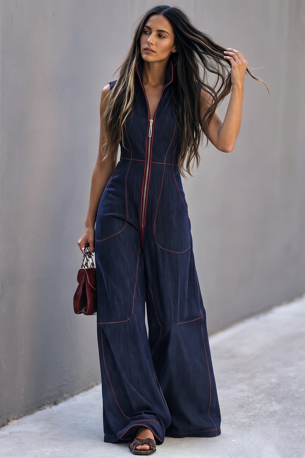 Timeless Denim High-Waisted Jumpsuit - 3
