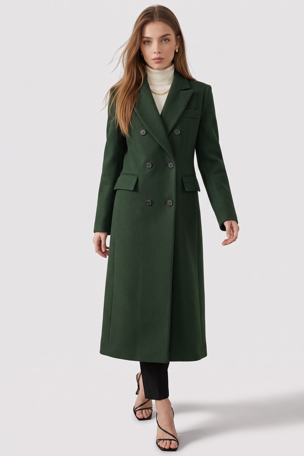 Wool Coat Double-Breasted Tailored Winter Style - 9