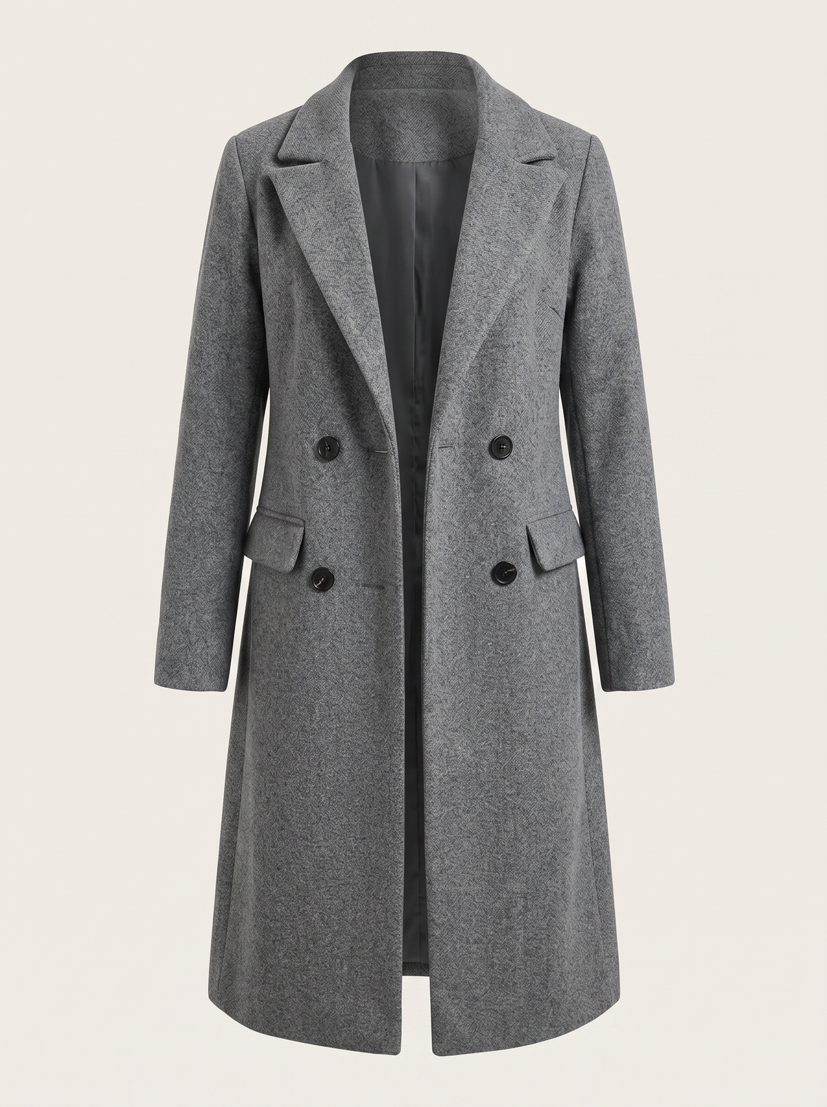 Tailored longline coat with pockets