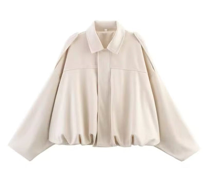 Faux Suede Oversized Jacket with Pockets - view 5