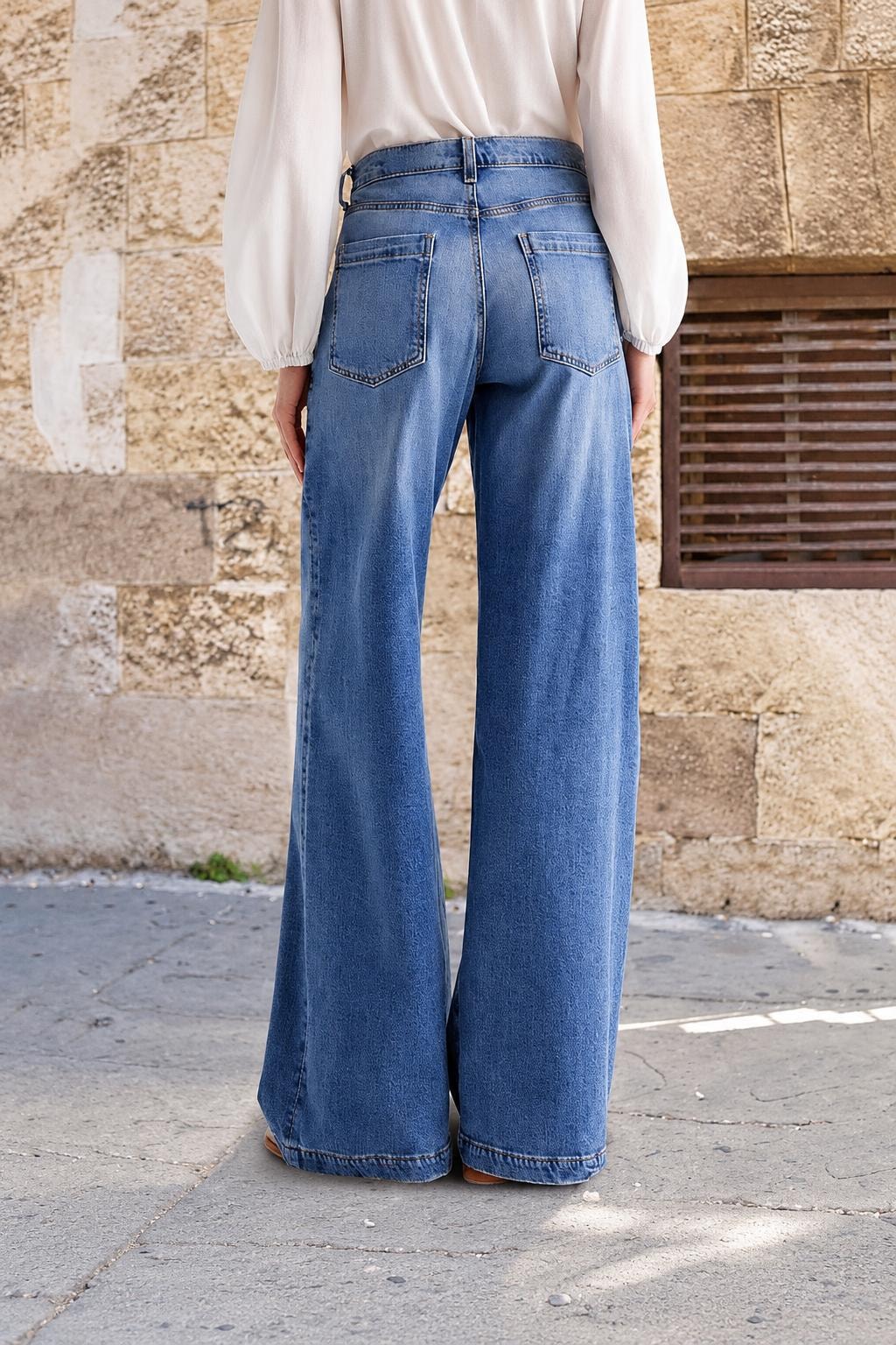 Denim Wide-Leg Jeans With Relaxed Fit - 4