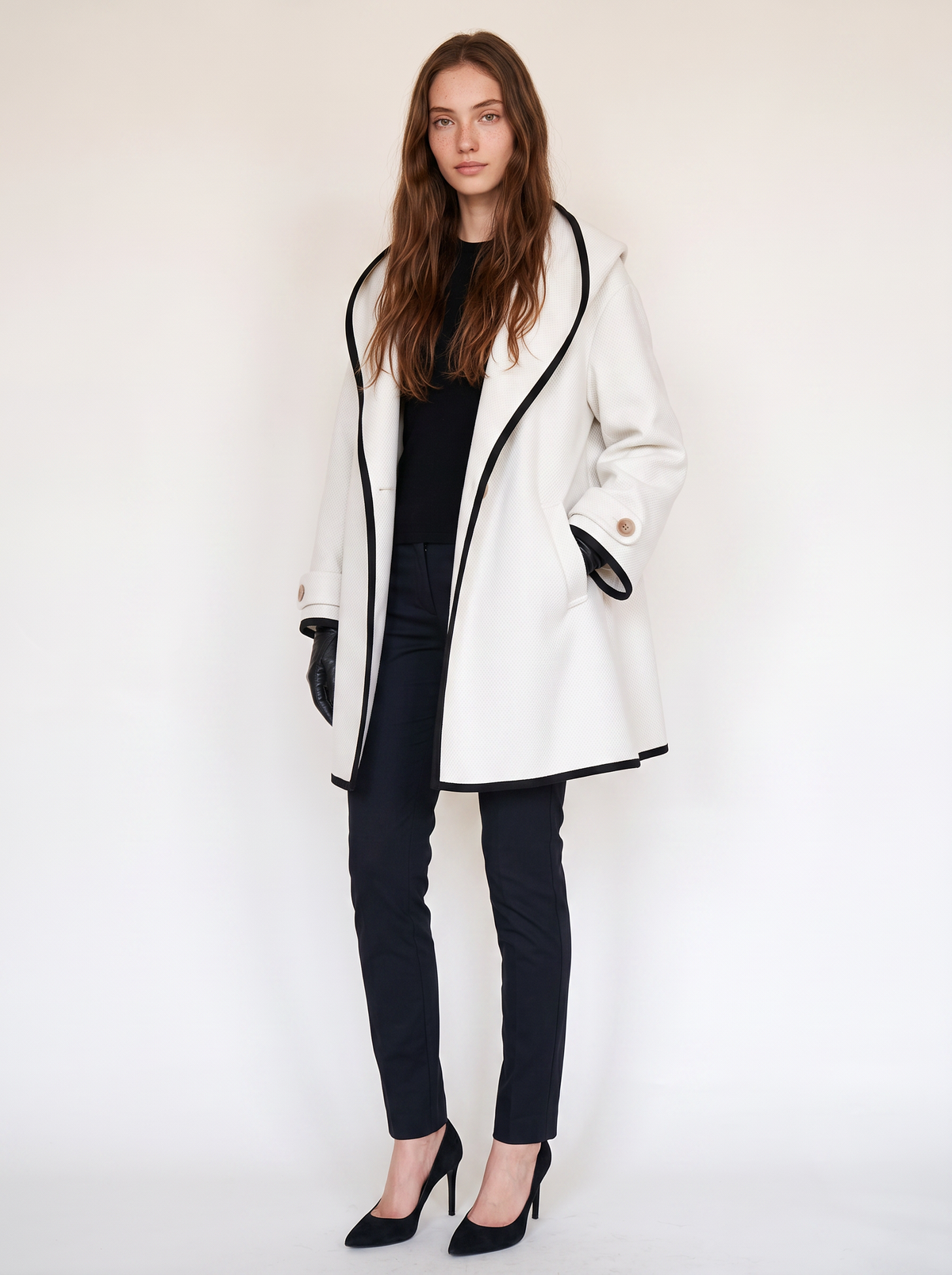 Women's Belted Warm Wool-Blend Coat Oversized Fit - 9