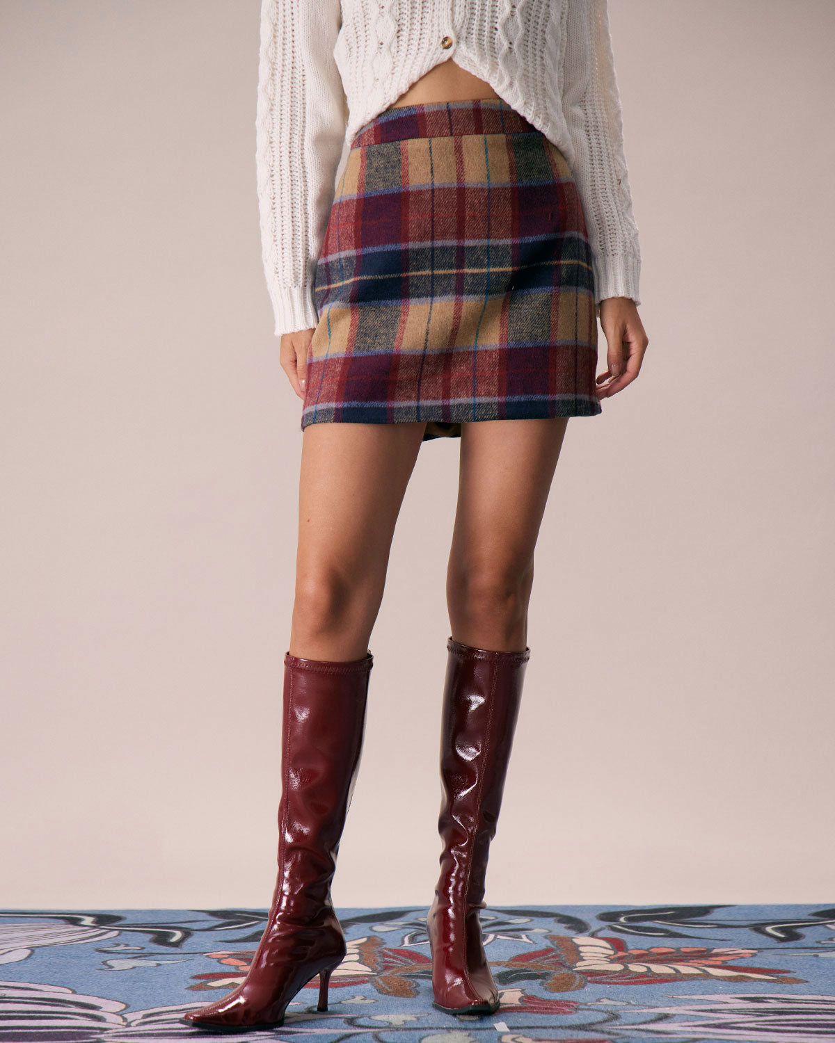 Plaid Mini Skirt With Zipper Fly - view 6
