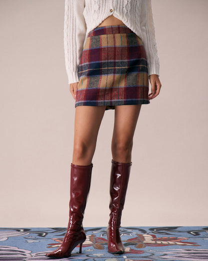 Plaid Mini Skirt With Zipper Fly - view 6