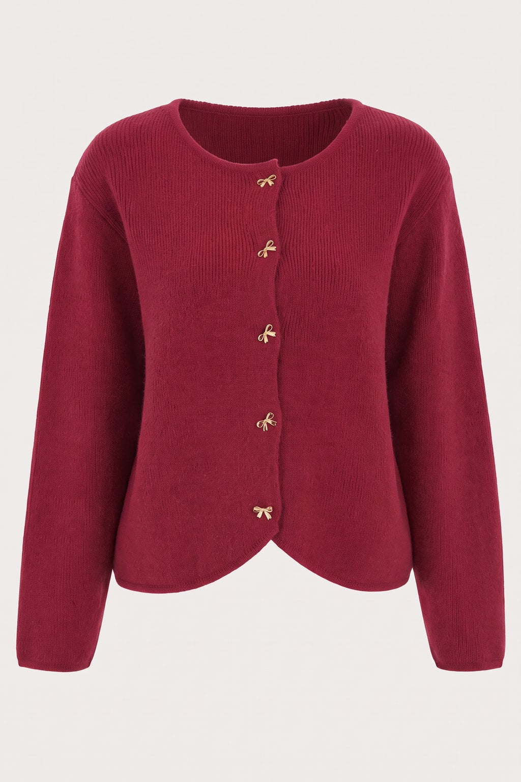 Acrylic Knit Cardigan With Button Front - 1