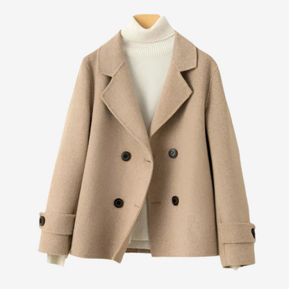 Double-Breasted Short Coat, Hip Length - view 4
