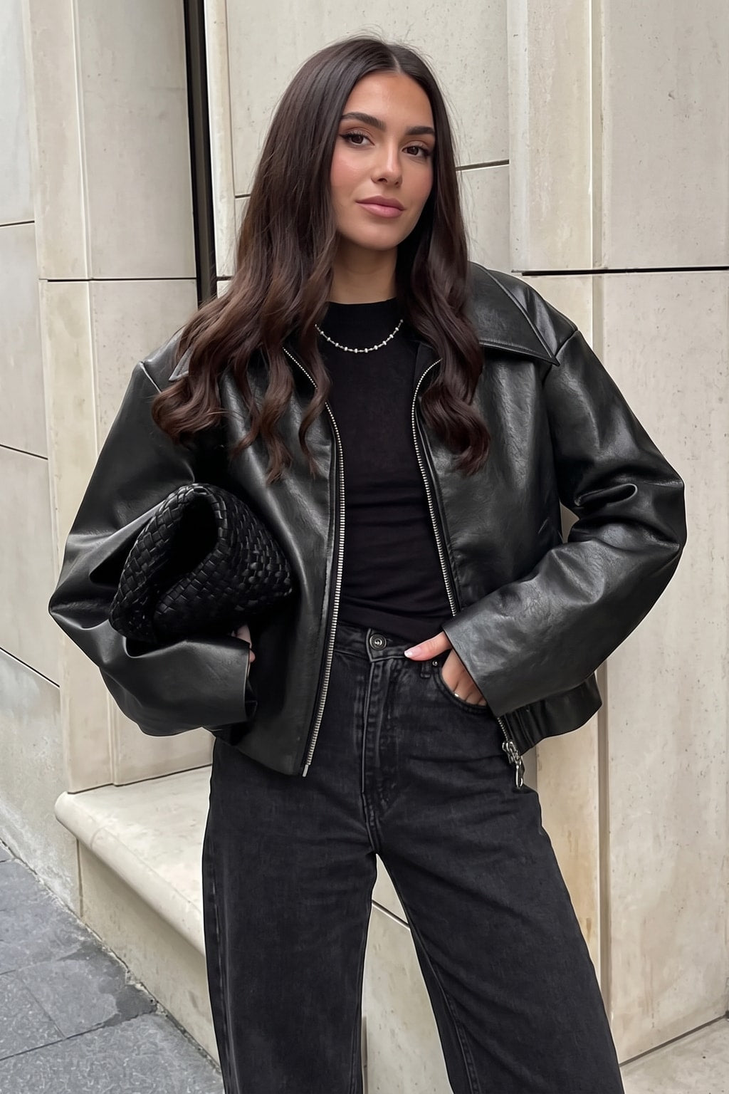 Coated Bomber Jacket With Point Collar - 4