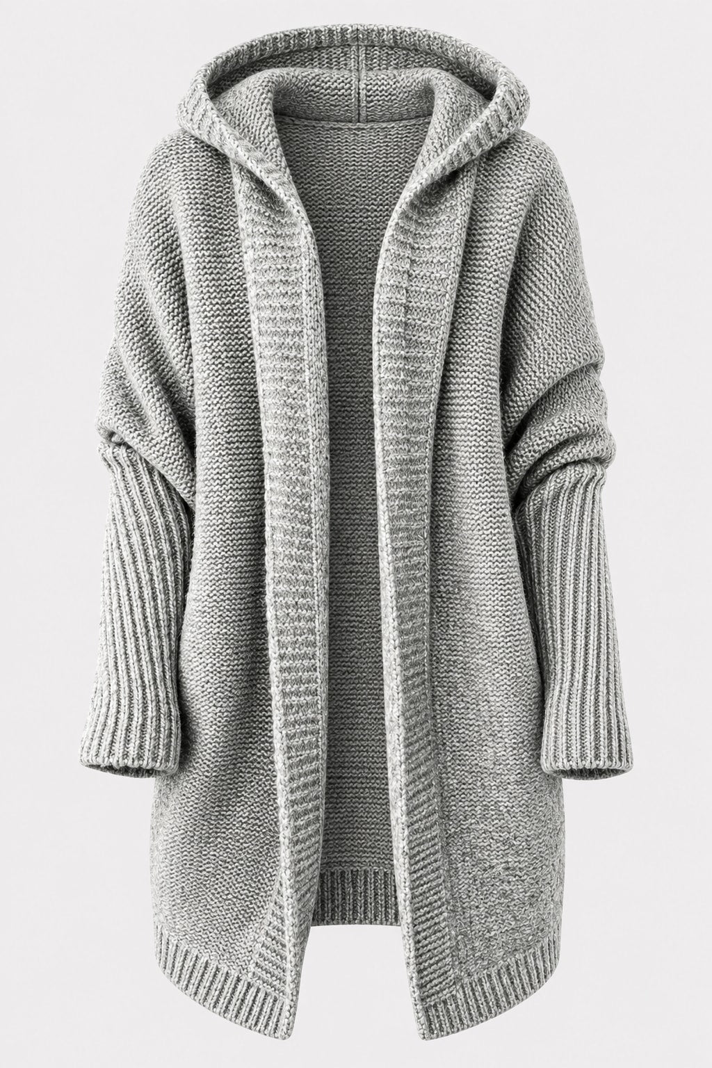 Knit Cardigan Oversized Hooded - 1