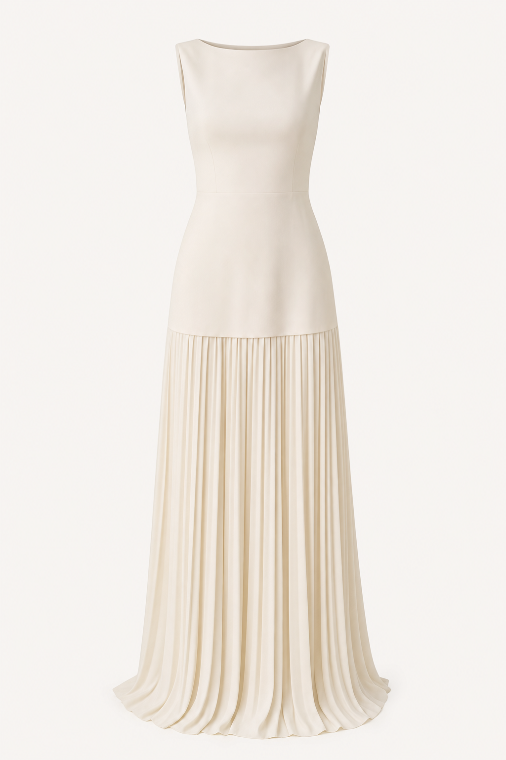 Pleated A-Line Sleeveless Maxi Dress