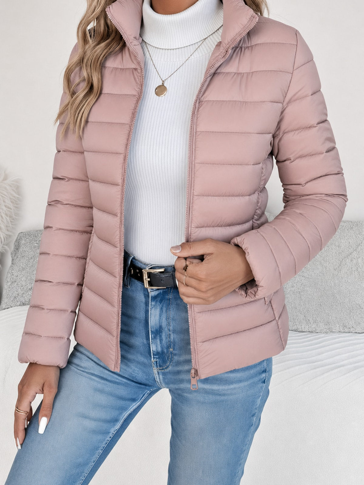 Warm Quilted Spring Jacket Lightweight & Water-Resistant - 5