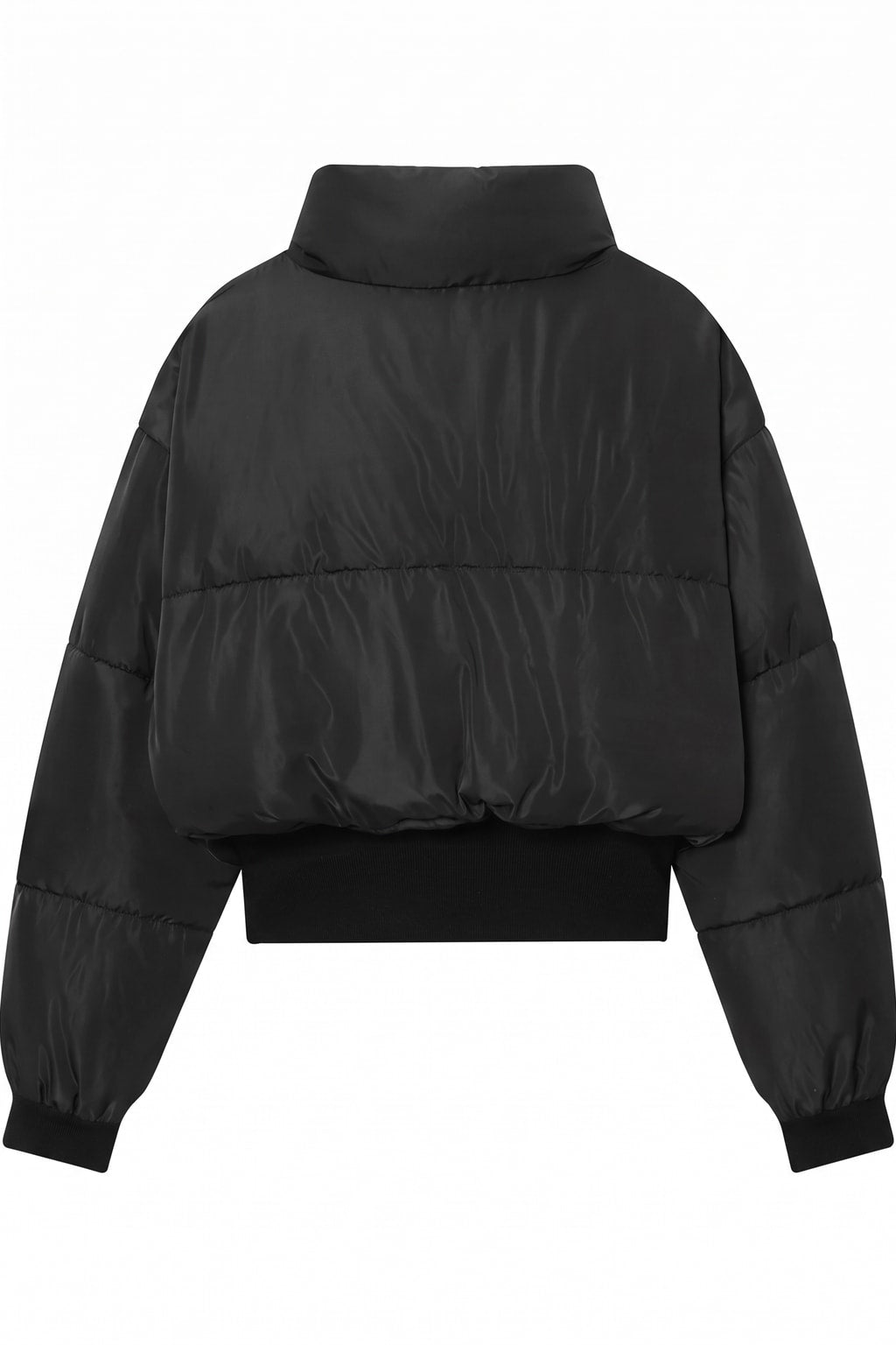 Cozy Quilted Padded Crop Jacket With High Neck - 3