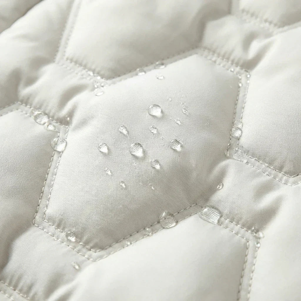 Quilted Longline Puffer Coat With Hood - view 7