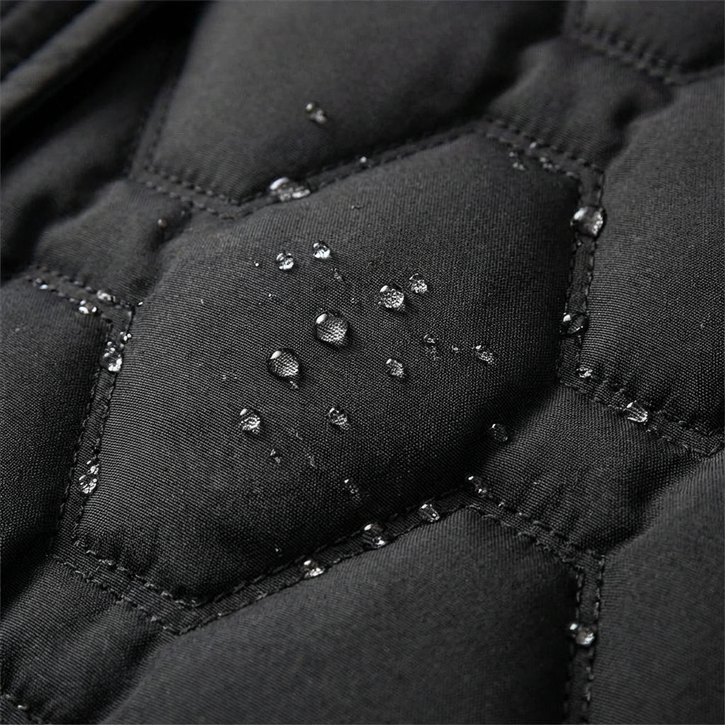 Quilted Longline Puffer Coat With Hood - view 9