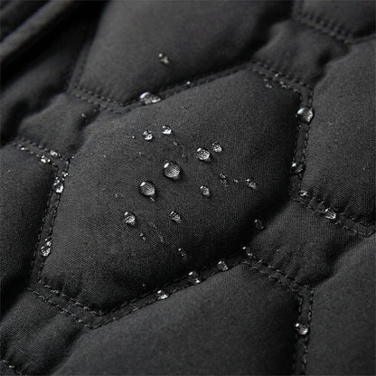 Quilted Longline Puffer Coat With Hood - view 9
