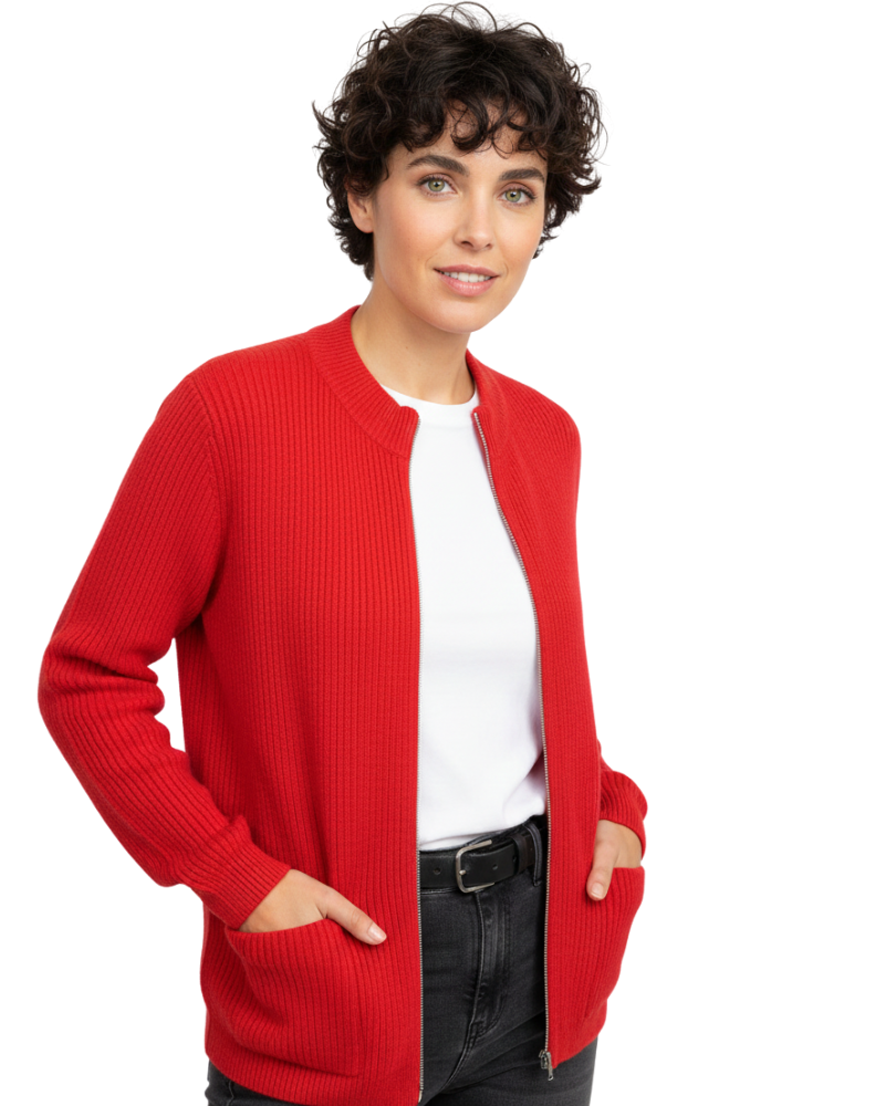 Soft zip-up relaxed fit cardigan - view 5