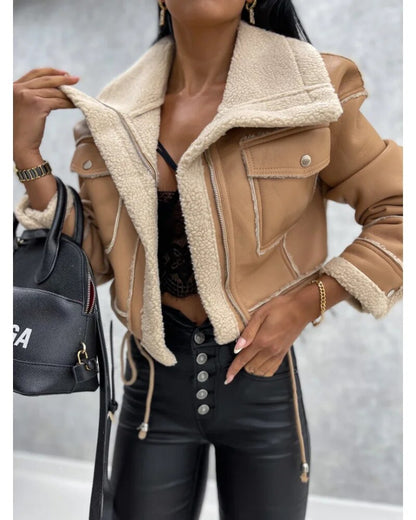 Cropped Tailored Leather Jacket - view 4