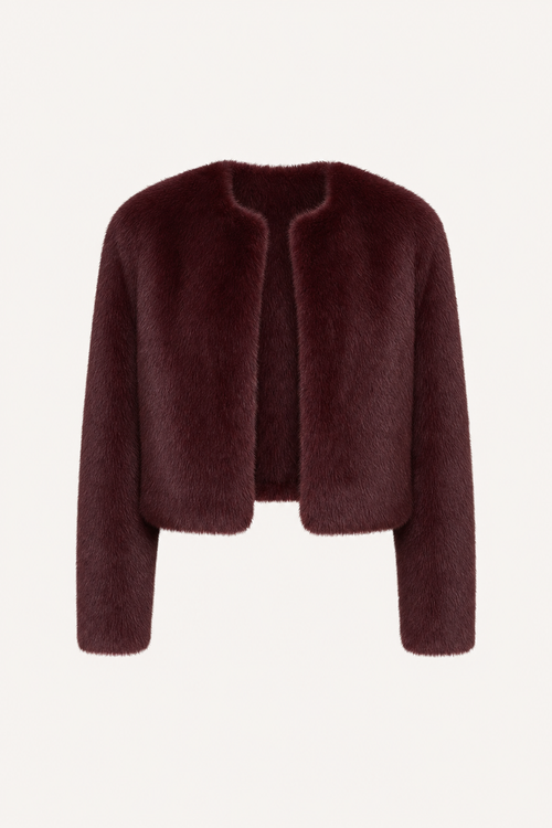 Structured short collarless winter jacket