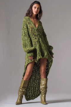 Rib Knit Hollow-Out Mini Dress - 2