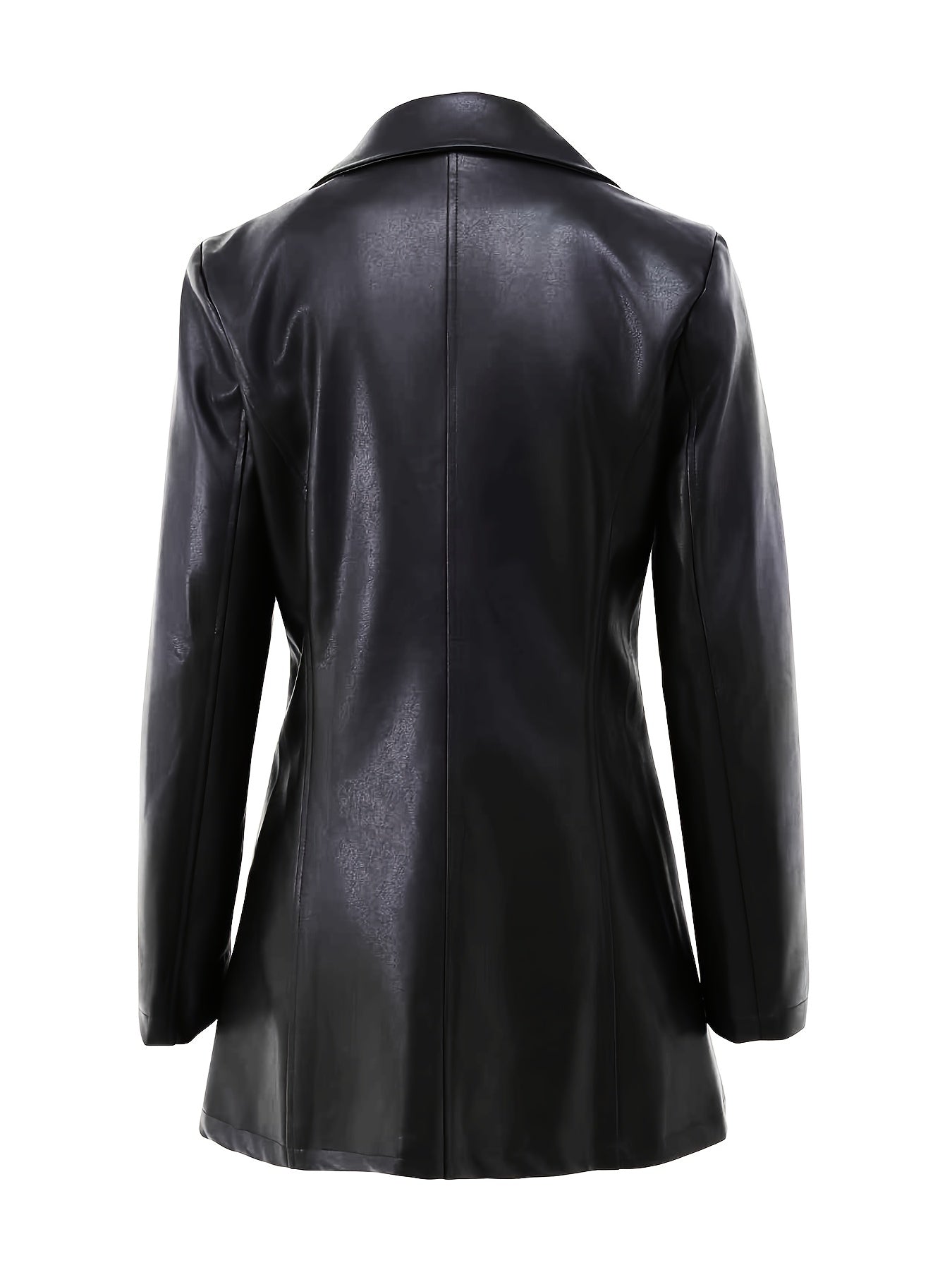 Black tailored mid-length A-line coat - view 4