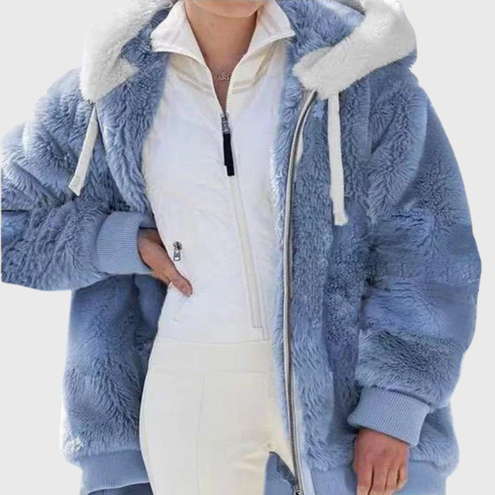 Puffer jacket with faux-fur hood - view 13