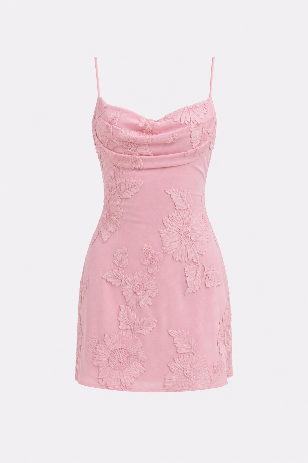 Embroidered Bodycon Mini Dress in Four Colors - view 6