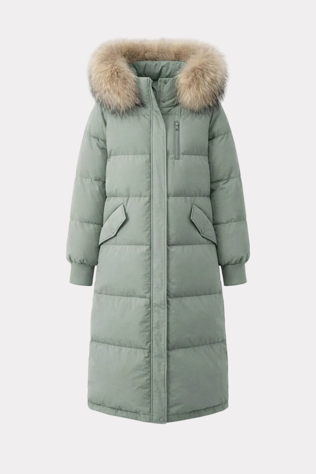 Insulated Faux-Fur Hooded Long Puffer Parka - 1