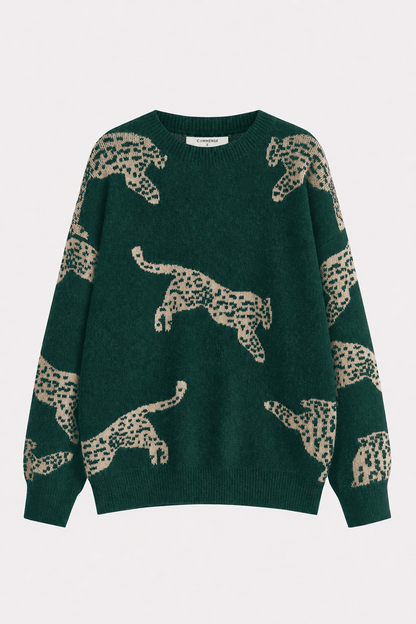Leopard Print Knit Sweater - view 9