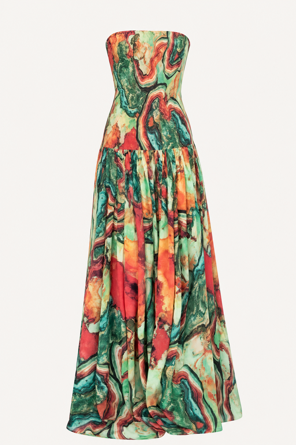 Smocked Off-Shoulder Maxi Dress in Orange