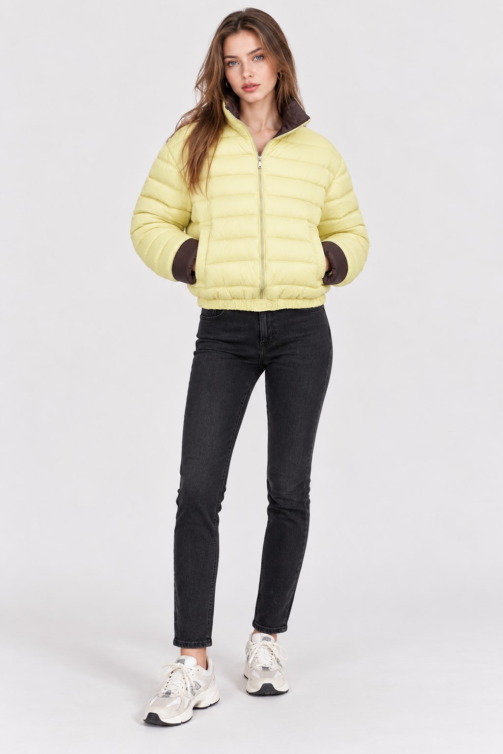 Women Stand Collar Short Parka Winter Padded Jacket - 8