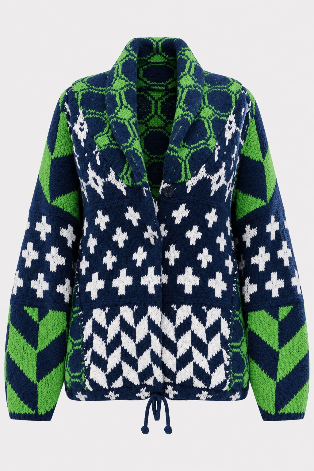 Knit Cardigan Oversized Button-Down - 1