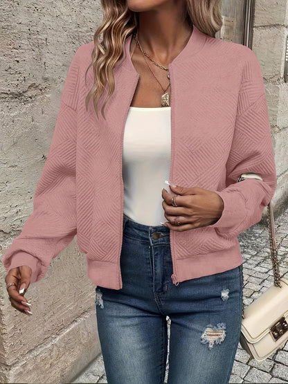 Quilted Knit Bomber Jacket - view 3