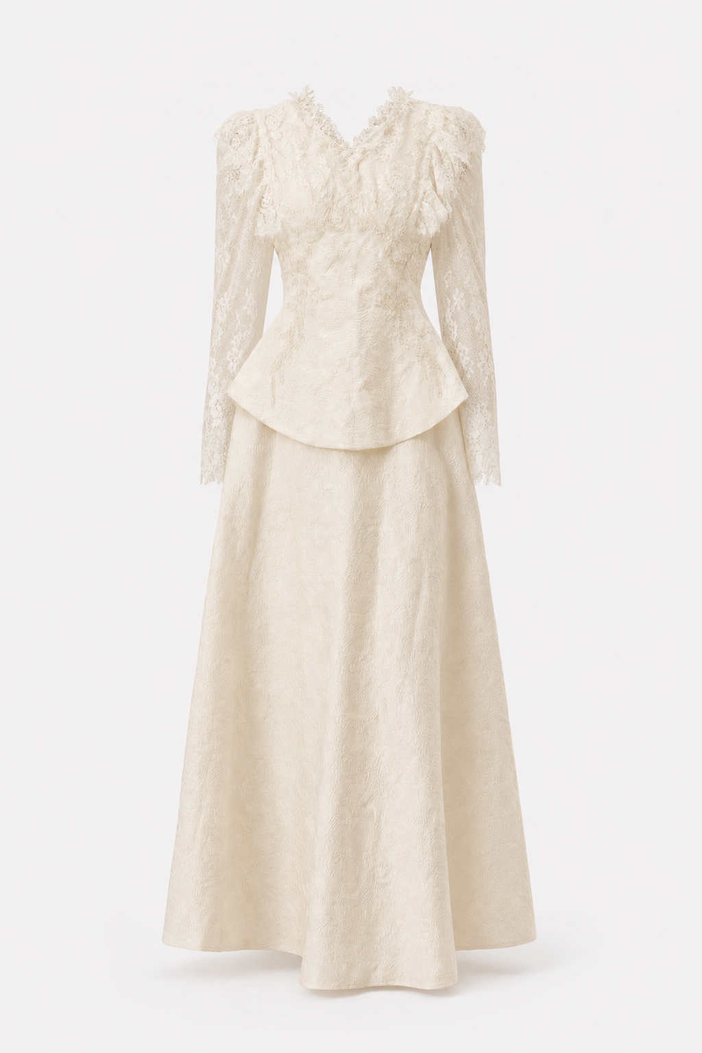 Beaded Embroidery Jacket and Flared Skirt Set