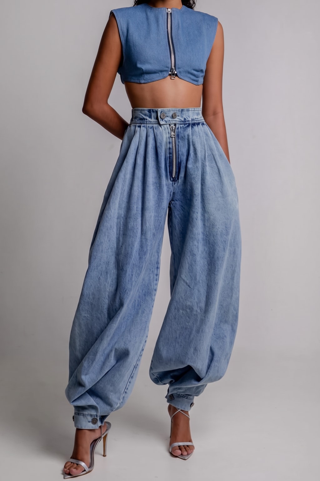 Denim High-Waist Vintage Loose Jeans - 2