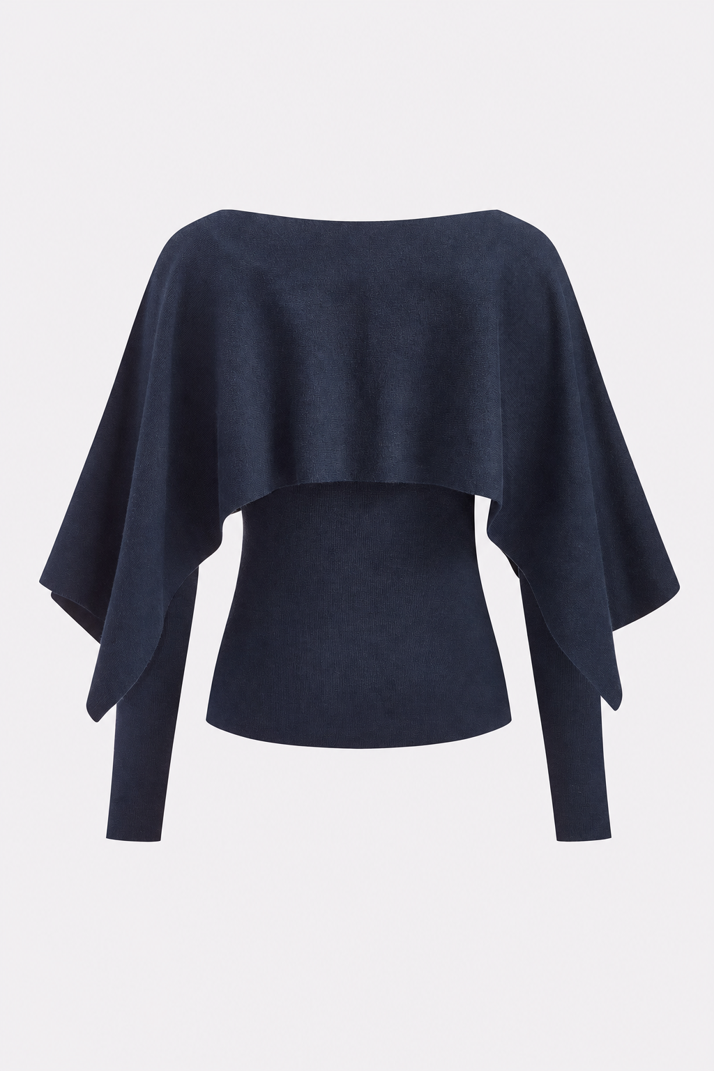 Navy Knit Top and Capelet Two-Piece Set - view 5