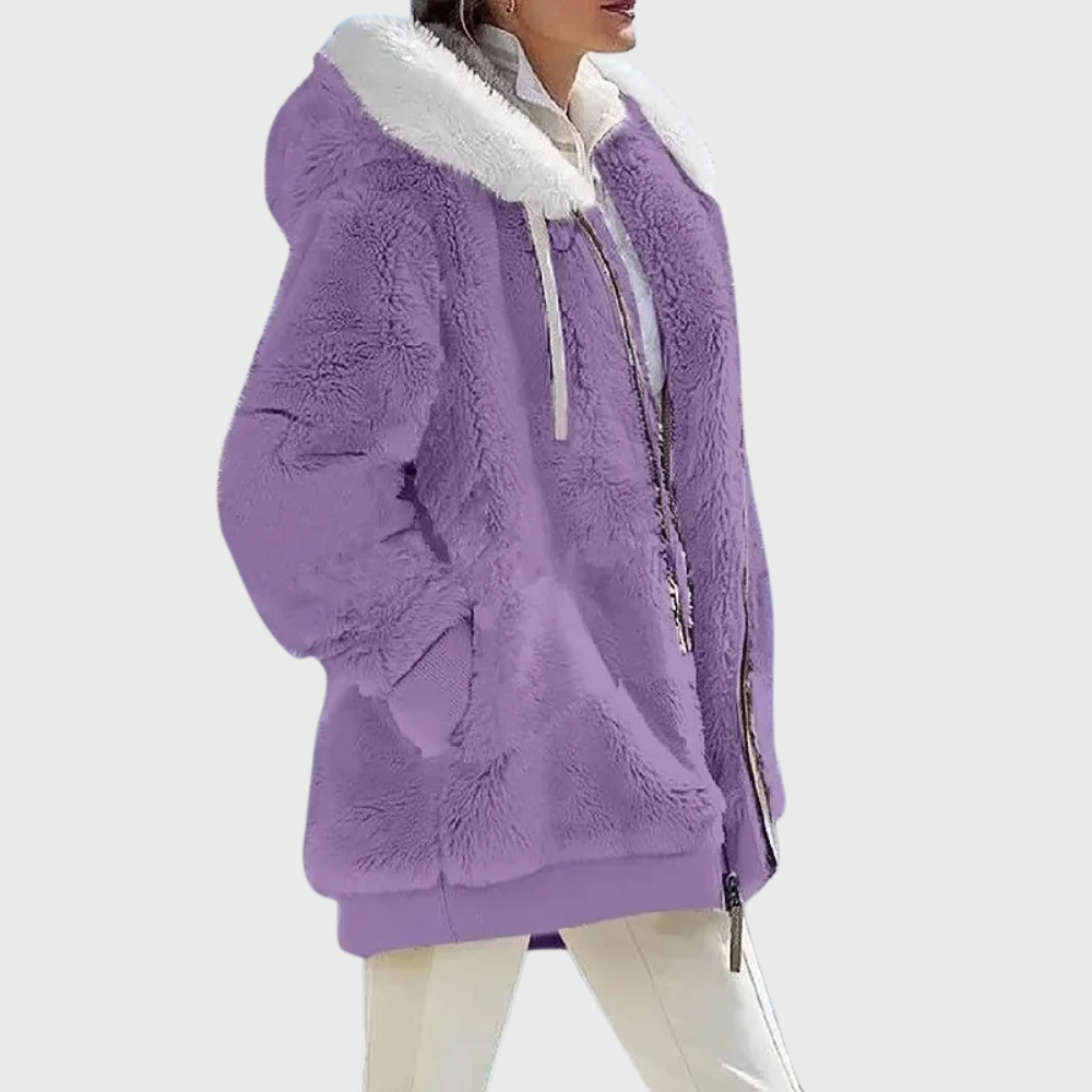 Puffer jacket with faux-fur hood - view 12