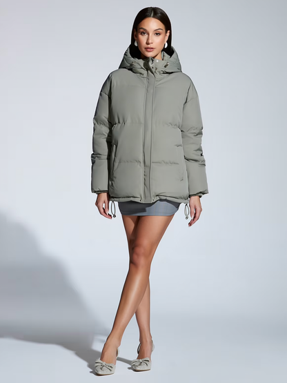 Quilted Puffer Jacket With Adjustable Hood - view 3