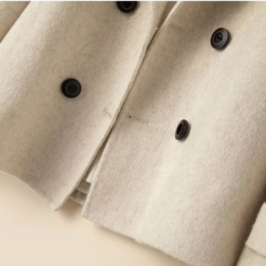 Double-Breasted Short Coat, Hip Length - view 2