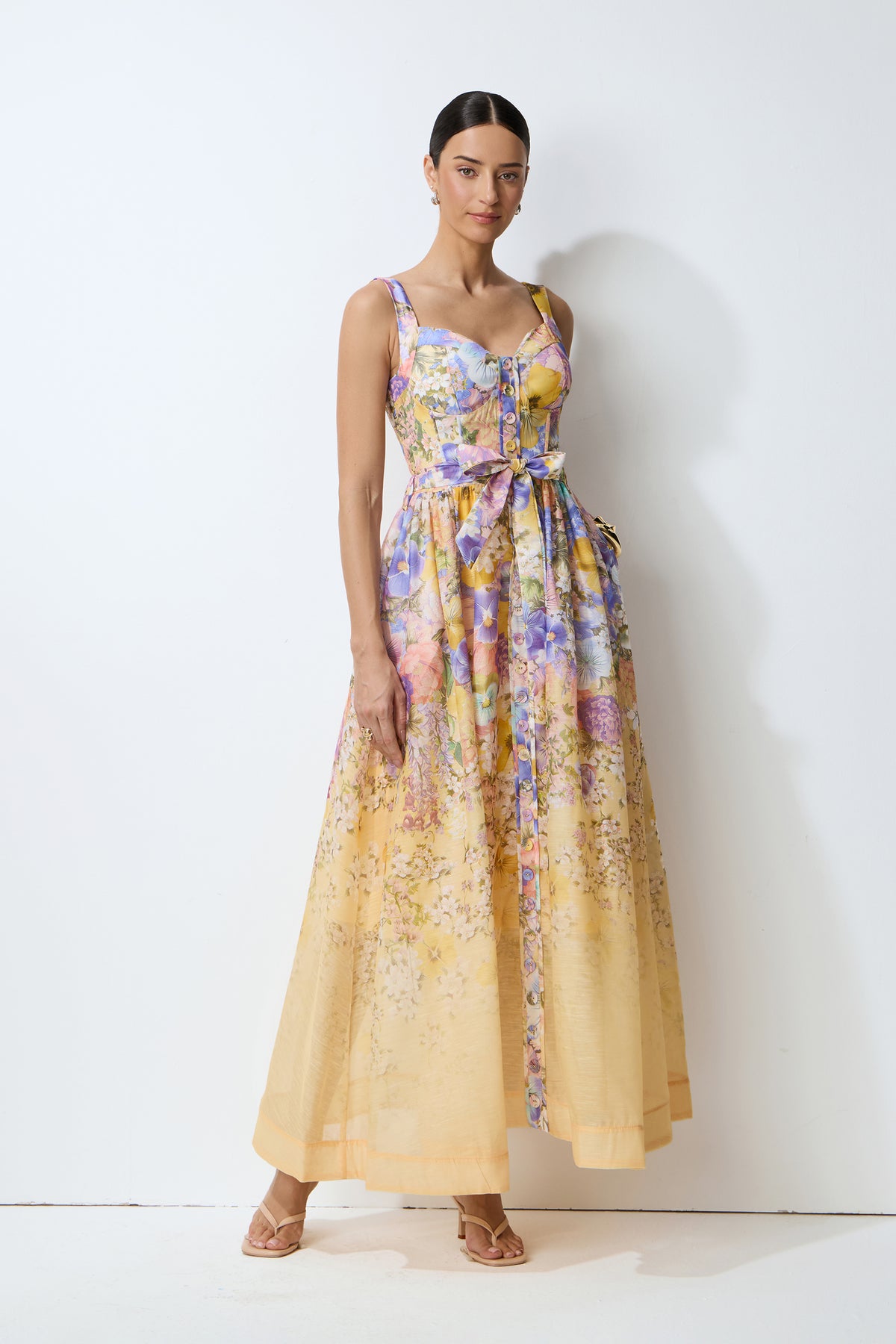 Terylene Sweetheart Neckline Maxi Dress - 2