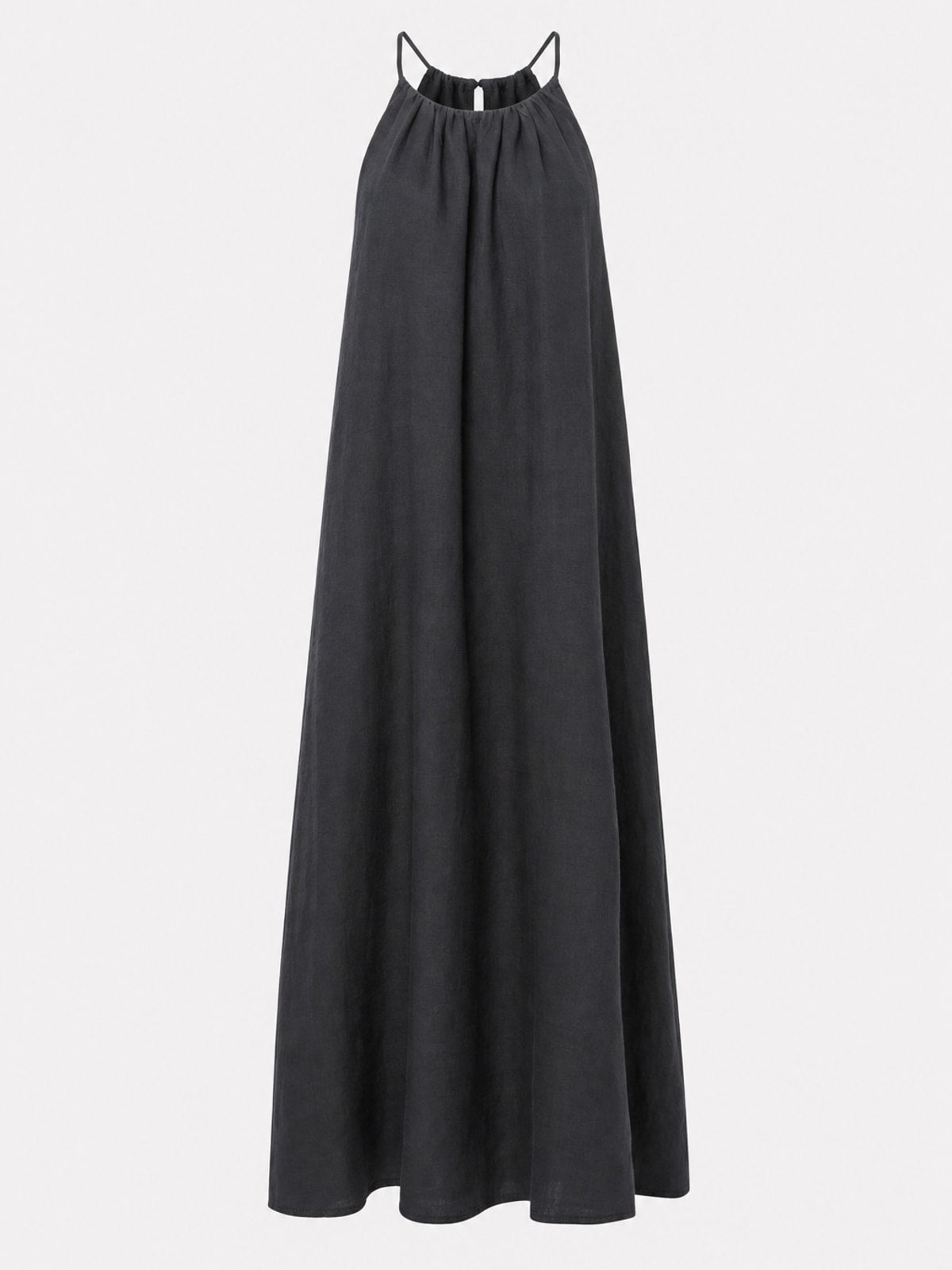 Effortless Linen Blend Halter Maxi Dress - 1
