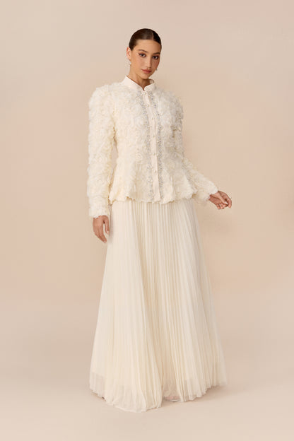 Floral Applique Top and Pleated Tulle Skirt Set - view 5