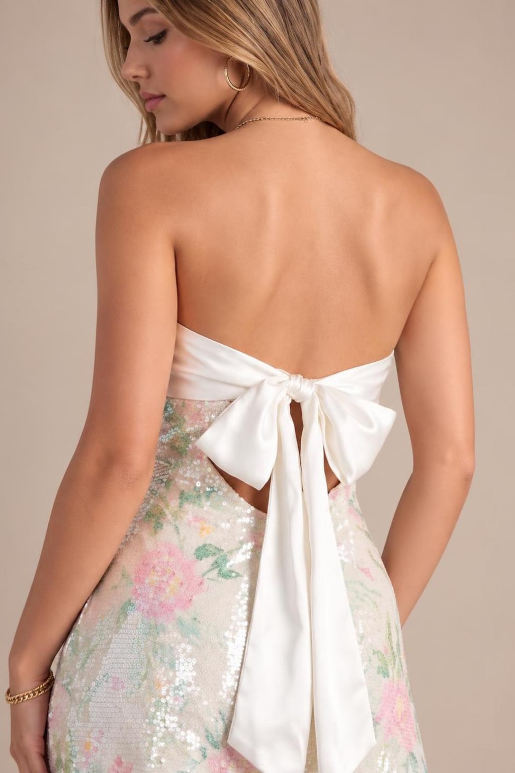 Sequin Strapless Mini Dress with Sweetheart Neckline - 5