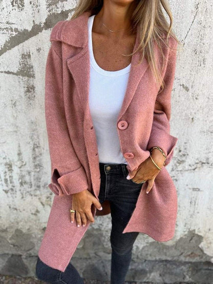 Tailored lapel collar button front coat - view 2