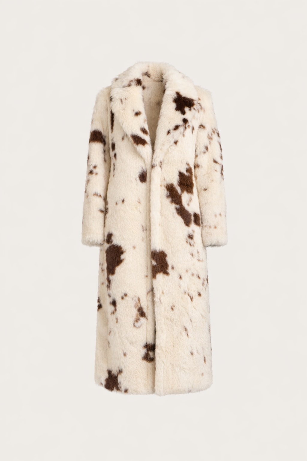 Faux Fur Coat With Longline Collared Silhouette - 1